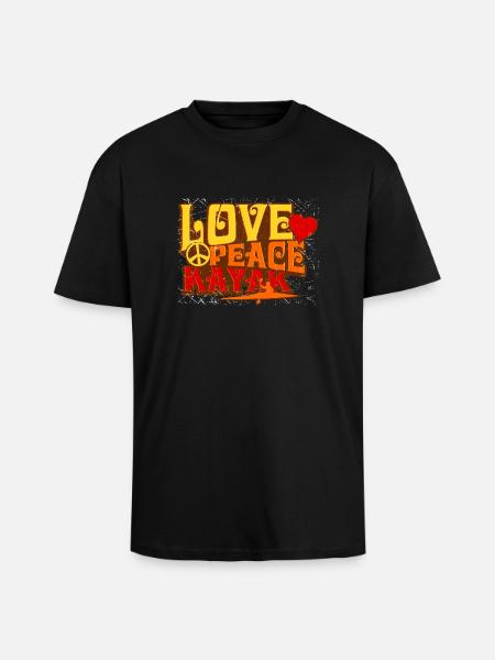 Love Peace Kayak - Unisex Oversized Heavyweight T-shirt - black