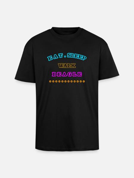 Eat, Sleep, Walk, Beagle - Unisex Oversized Heavyweight T-shirt - black
