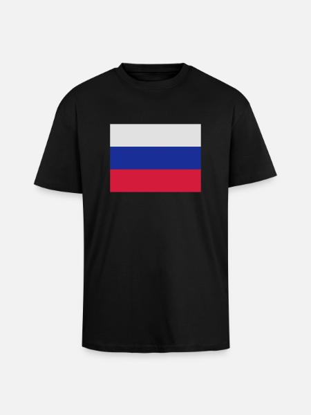 drapeau_russie - T-shirt unisexe oversize épais - noir