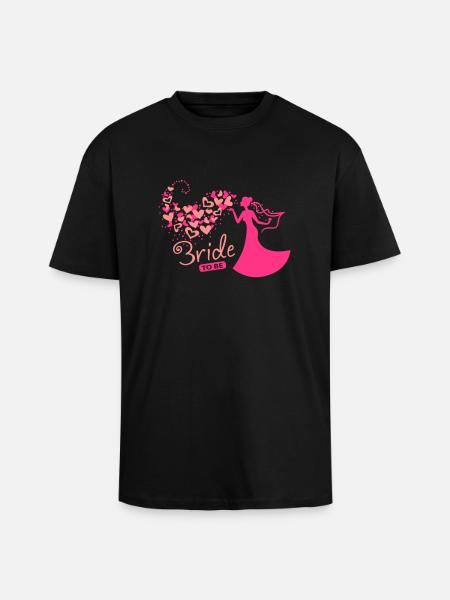 Herzwolken - Braut - Bride to be - Unisex Oversized Heavyweight T-shirt - black