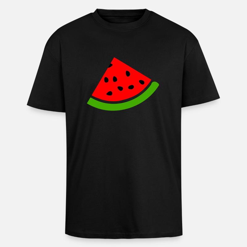 Melon pastèque - T-shirt unisexe oversize épais - noir