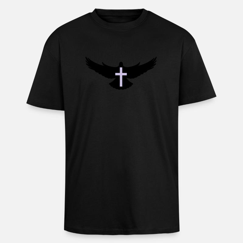 taube_heiliger_geist2 - T-shirt unisexe oversize épais - noir