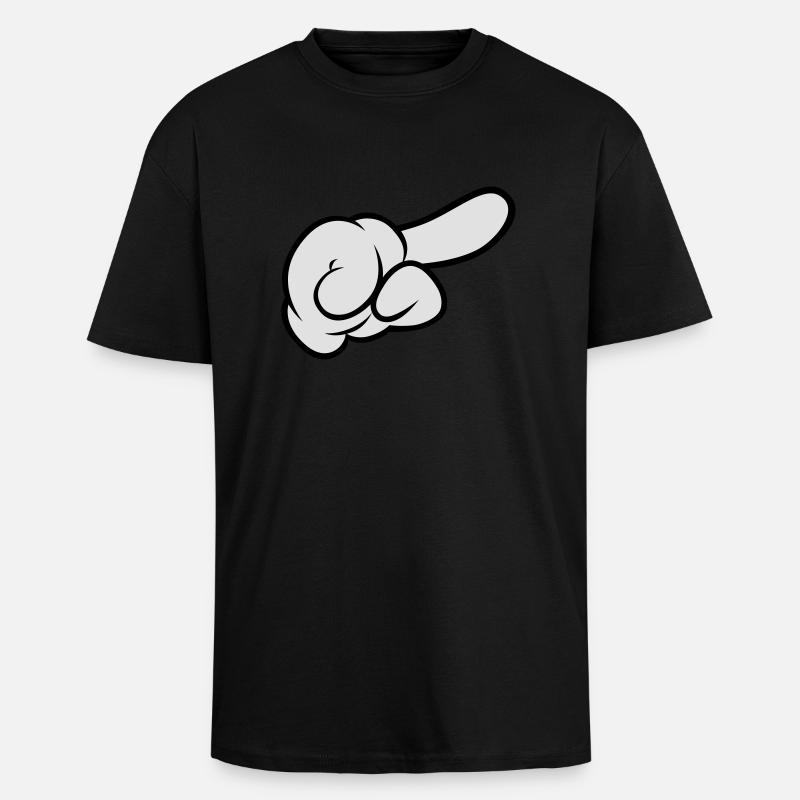 Comic Hand Pointing (Right) - T-shirt unisexe oversize épais - noir