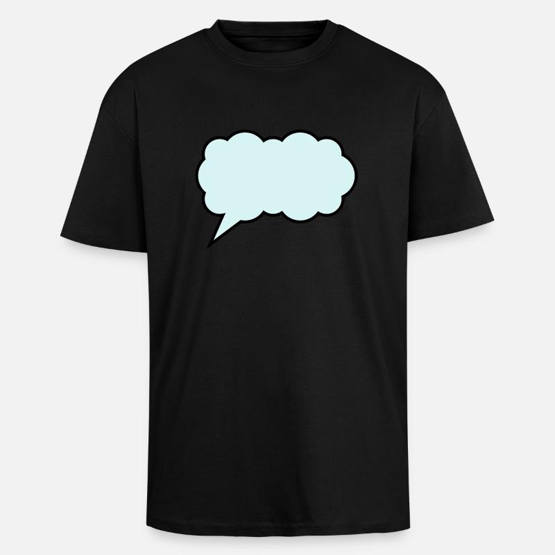 sprechblase cloud - Oversized Heavyweight Unisex T-Shirt - Schwarz