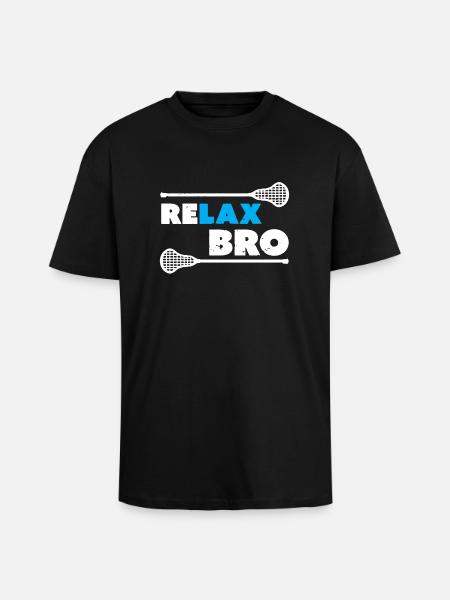 Relax Bro Lacrosse - Unisex Oversized Heavyweight T-shirt - black