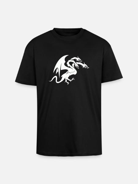 Dragon 3 Head - Unisex Oversized Heavyweight T-shirt - black