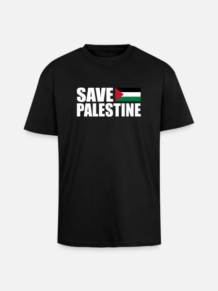 SAVE PALESTINE - Unisex Oversized Heavyweight T-shirt - black
