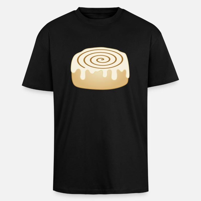 Rouleau à la cannelle - T-shirt unisexe oversize épais - noir