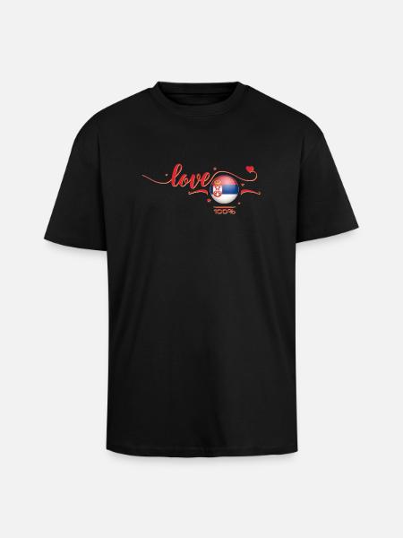 Love Serbien - Serbia - Oversized Heavyweight Unisex T-Shirt - Schwarz