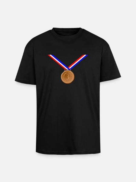 Bronze Medal 3rd - Unisex Oversized Heavyweight T-shirt - black