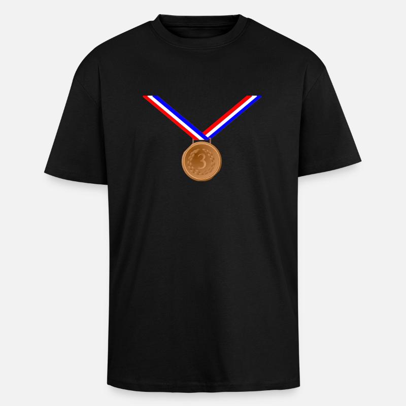 Bronzemedaille 3. - Oversized Heavyweight Unisex T-Shirt - Schwarz