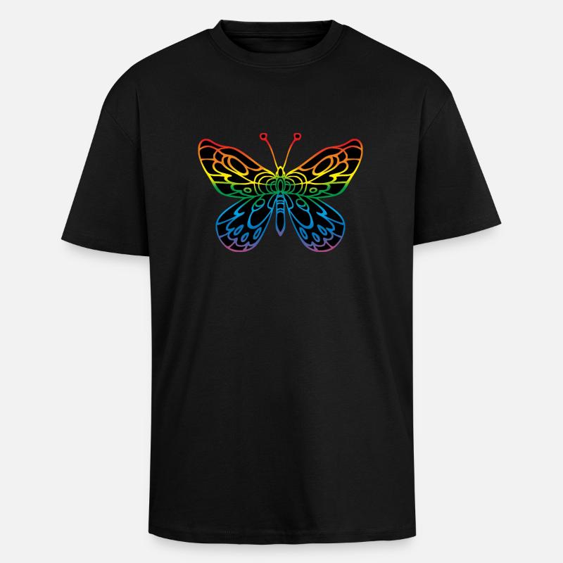 Schmetterling - Oversized Heavyweight Unisex T-Shirt - Schwarz