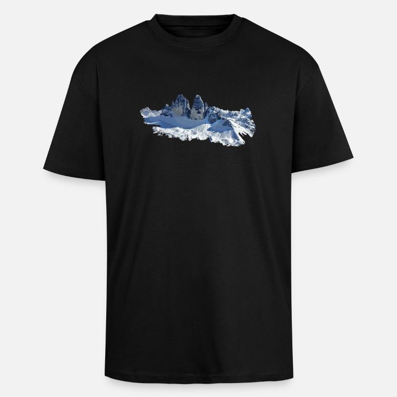 3 Peaks Création - T-shirt unisexe oversize épais - noir