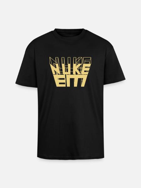 Nuke Em 3D text - Unisex Oversized Heavyweight T-shirt - black