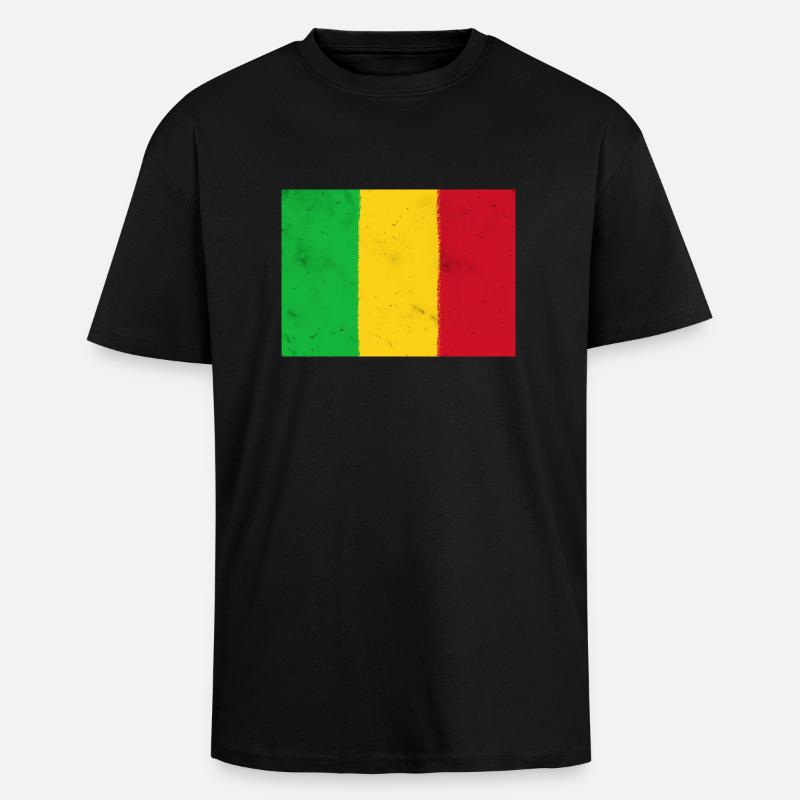 Drapeau du Mali - T-shirt unisexe oversize épais - noir