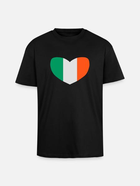 j'aime l'irlande - T-shirt unisexe oversize épais - noir