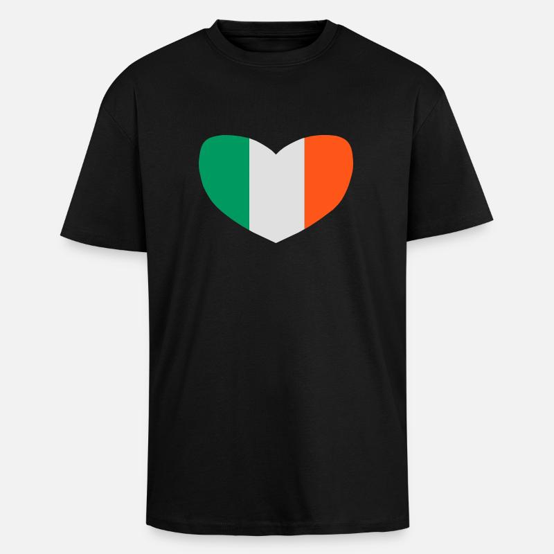 j'aime l'irlande - T-shirt unisexe oversize épais - noir