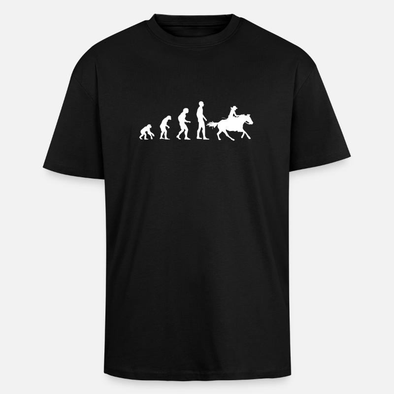 Evolution Western - Oversized Heavyweight Unisex T-Shirt - Schwarz