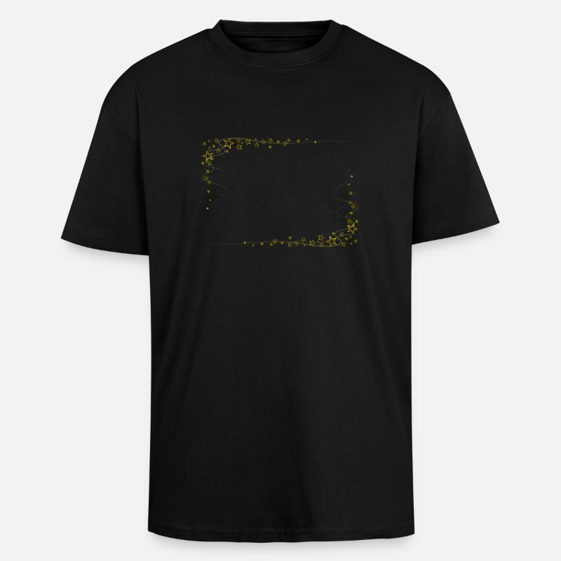 Sternrahmen Gold - Oversized Heavyweight Unisex T-Shirt - Schwarz