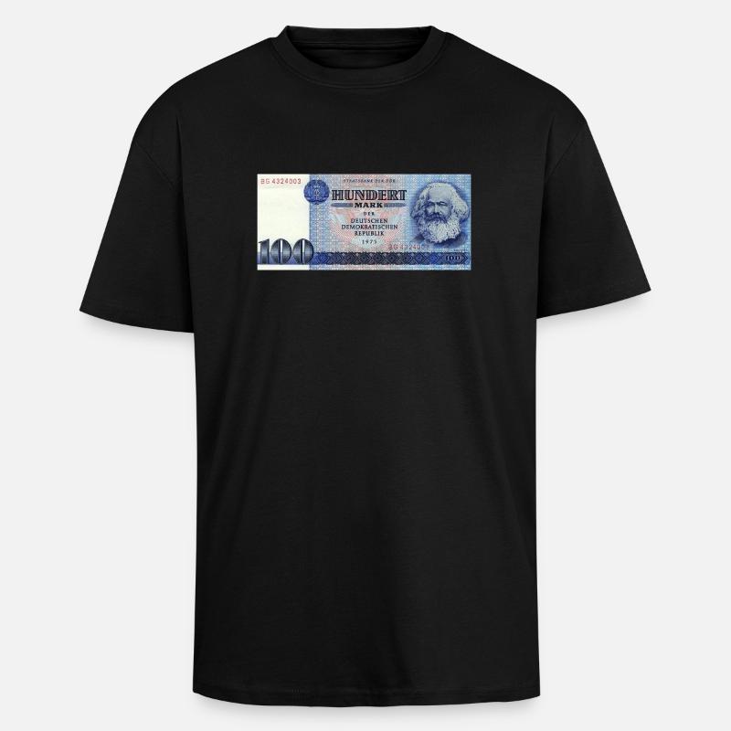 100 Mark der DDR - Oversized Heavyweight Unisex T-Shirt - Schwarz