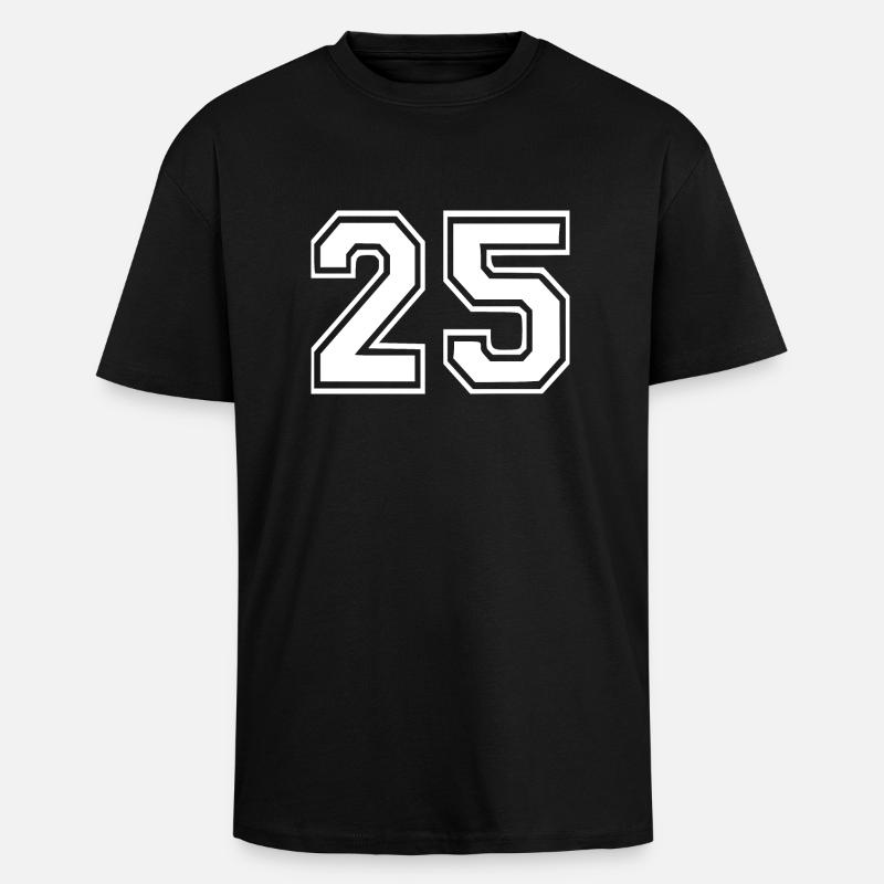 25 - Oversized Heavyweight Unisex T-Shirt - Schwarz