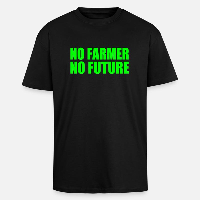 no farmer no future - Oversized Heavyweight Unisex T-Shirt - Schwarz