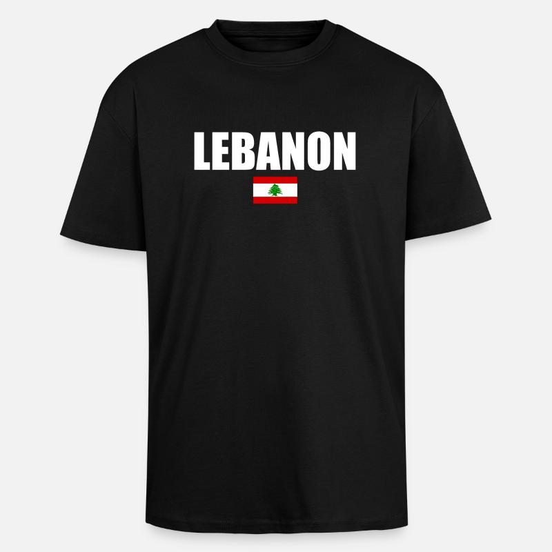 Libanon - Oversized Heavyweight Unisex T-Shirt - Schwarz