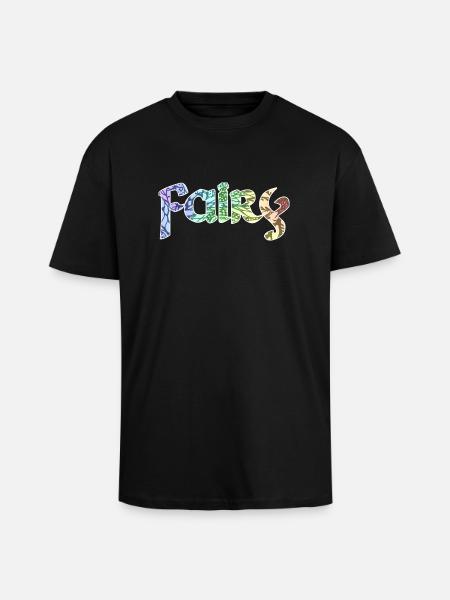 Fairy romantic writing - Unisex Oversized Heavyweight T-shirt - black