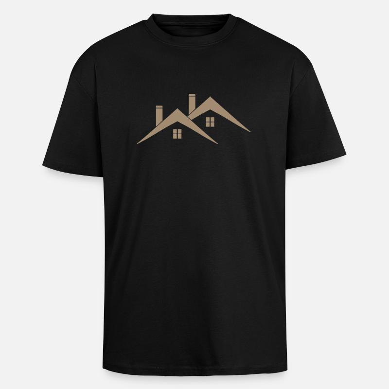Dach - Haus Dach - Oversized Heavyweight Unisex T-Shirt - Schwarz