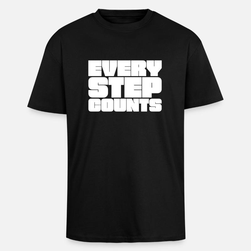 Chaque pas compte - T-shirt unisexe oversize épais - noir
