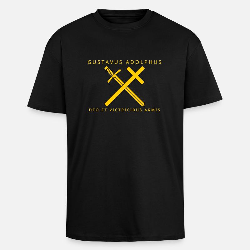 Gustav Adolf - Oversized Heavyweight Unisex T-Shirt - Schwarz