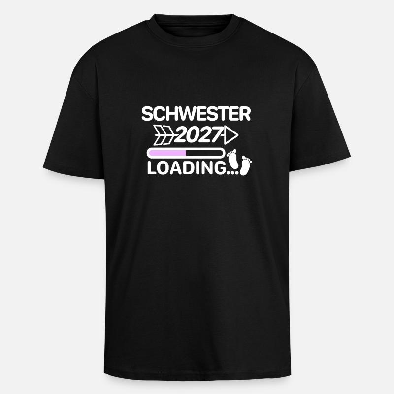 Ich werde Schwester 2027 - Oversized Heavyweight Unisex T-Shirt - Schwarz