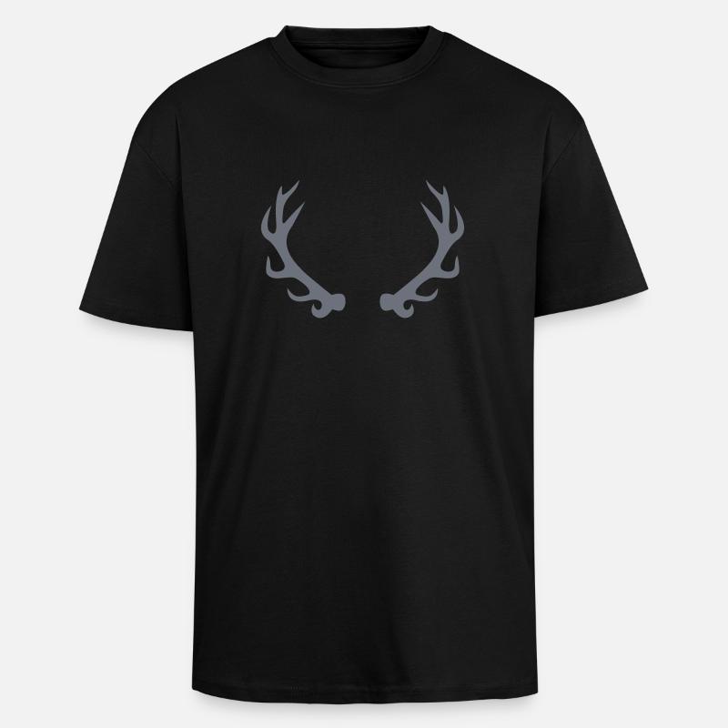 Antlers - Unisex Oversized Heavyweight T-shirt - black