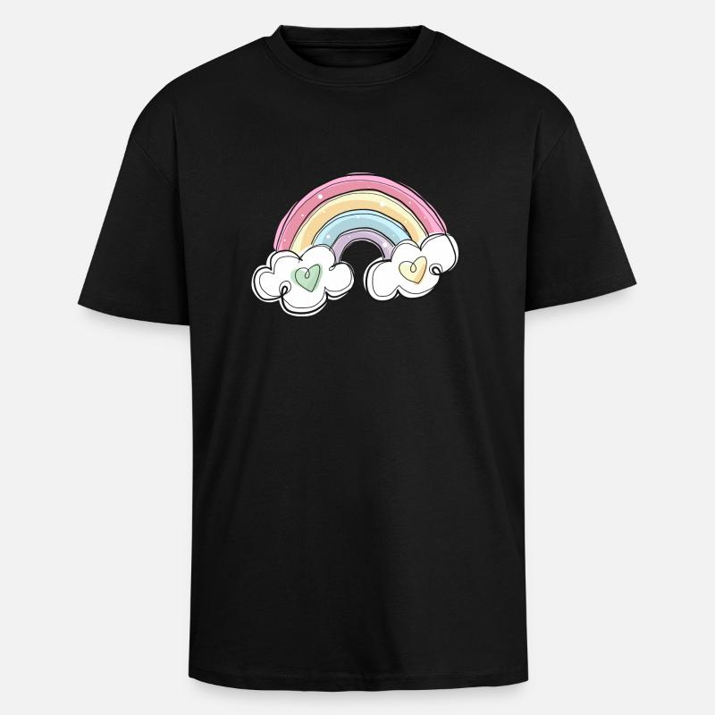 REGENBOGEN - Oversized Heavyweight Unisex T-Shirt - Schwarz