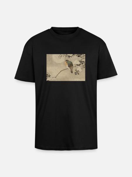 Asian bird - Unisex Oversized Heavyweight T-shirt - black