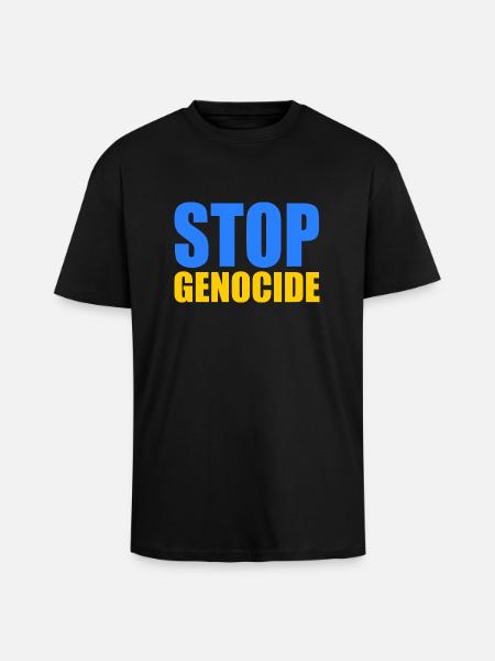 Stop genocide - Unisex Oversized Heavyweight T-shirt - black