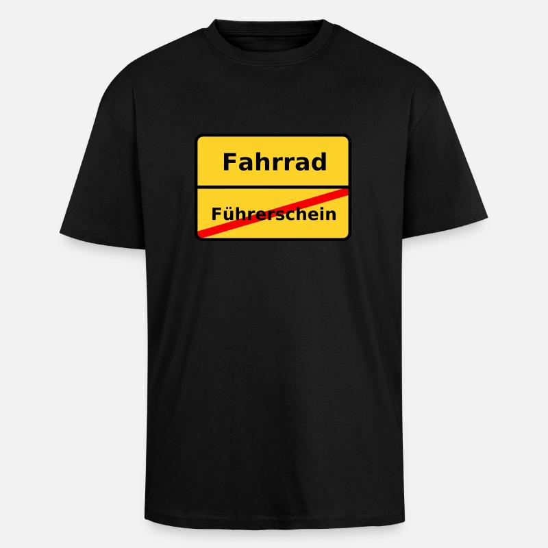 Fahrrad - Oversized Heavyweight Unisex T-Shirt - Schwarz