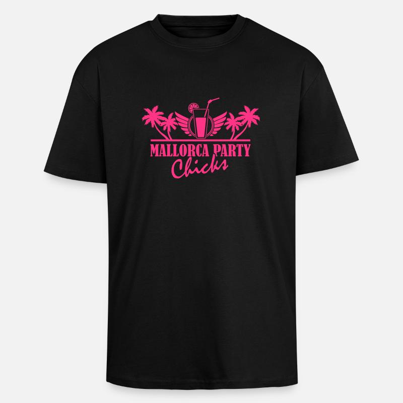 mallorca_party_chicks_01 - Oversized Heavyweight Unisex T-Shirt - Schwarz