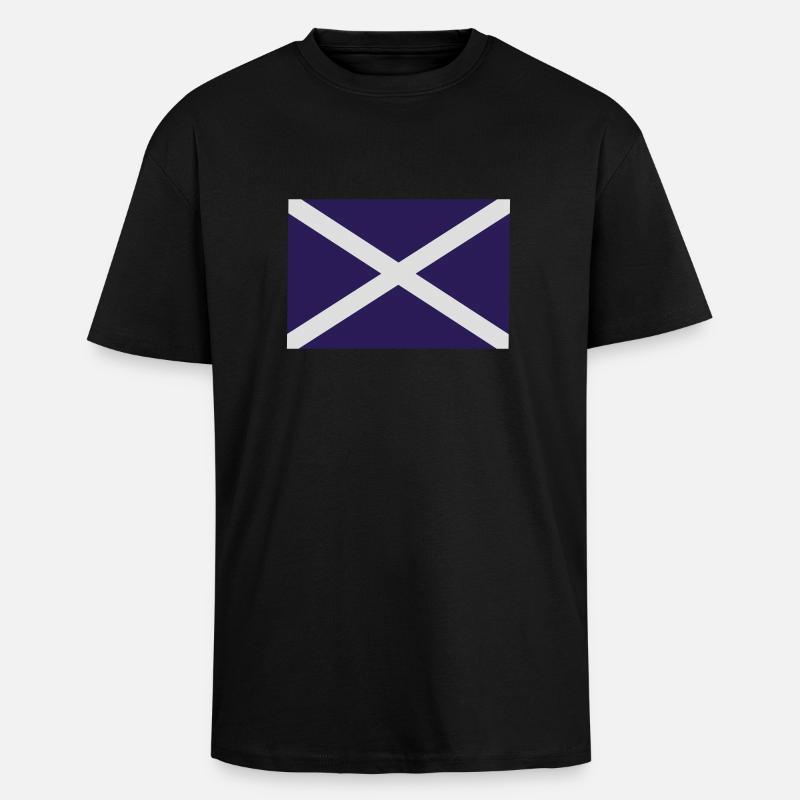 Drapeau de l'Ecosse - Ecosse Saltire - T-shirt unisexe oversize épais - noir