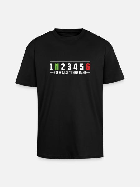 1N23456 You wouldn’t understand Motorcycle gears - Unisex Oversized Heavyweight T-shirt - black