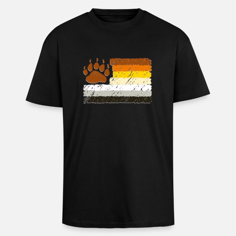 BEAR FLAG 1 - T-shirt unisexe oversize épais - noir