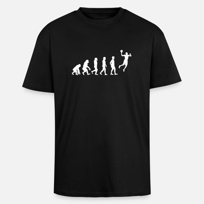 Basketball Evolution! - Unisex Oversized Heavyweight T-shirt - black
