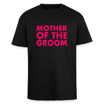 Mother of the groom - T-shirt unisexe oversize épais - noir - Devant - Alina (178cm) & Michal (187cm)
