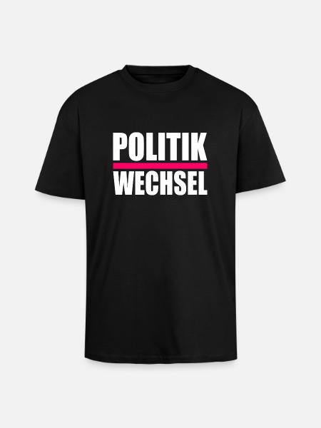 politikwechsel - Oversized Heavyweight Unisex T-Shirt - Schwarz
