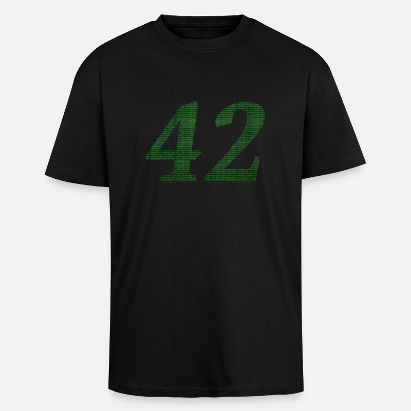 42 - Unisex Oversized Heavyweight T-shirt - black
