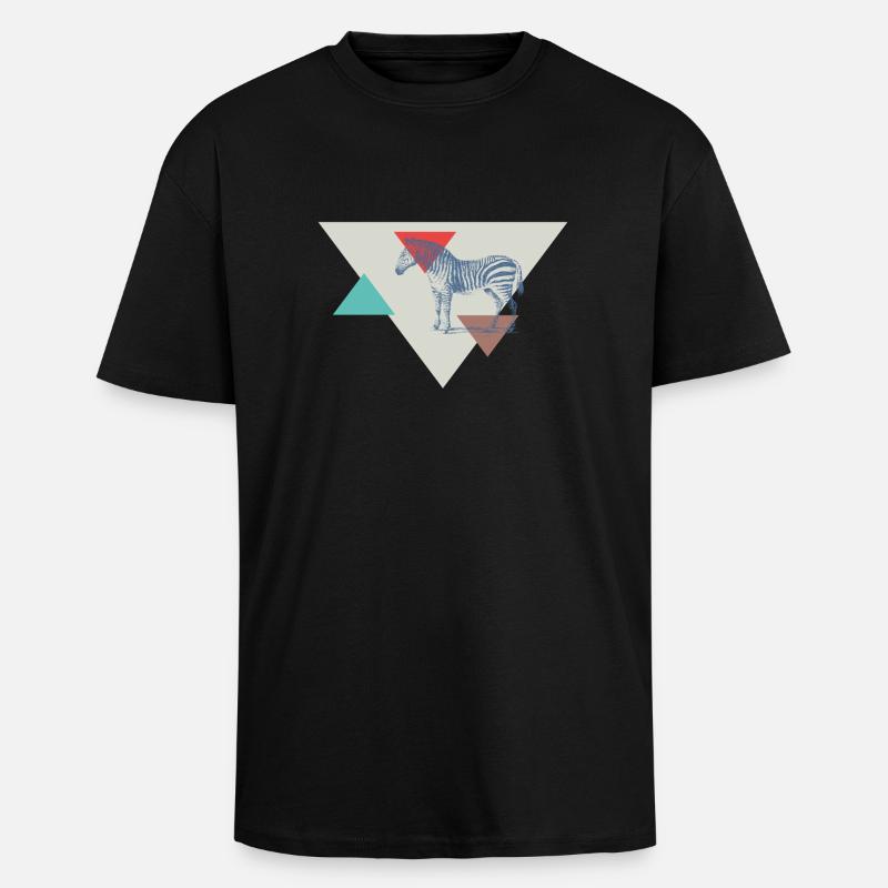 Zebra triangle design - Unisex Oversized Heavyweight T-shirt - black