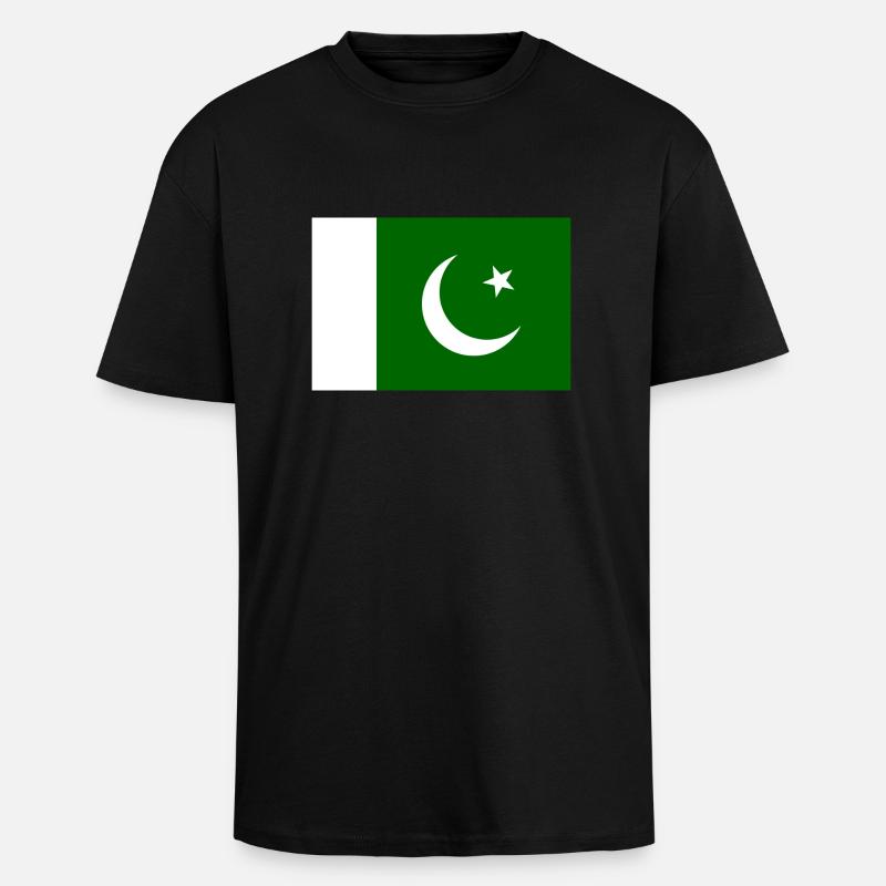 Drapeau du Pakistan - T-shirt unisexe oversize épais - noir