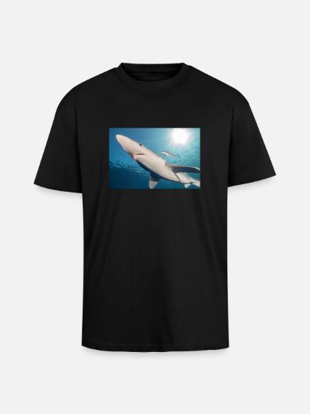 Azores Shark - Unisex Oversized Heavyweight T-shirt - black