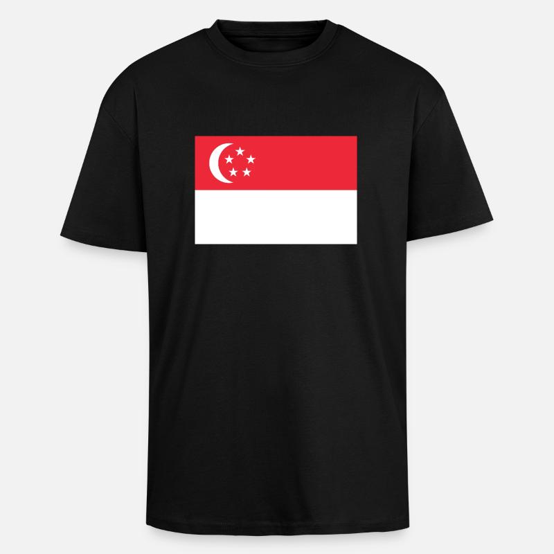 Singapur - Oversized Heavyweight Unisex T-Shirt - Schwarz