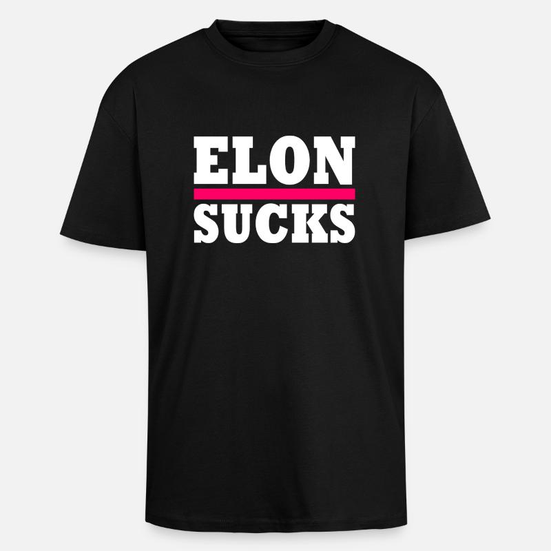 Elon sucks - Oversized Heavyweight Unisex T-Shirt - Schwarz